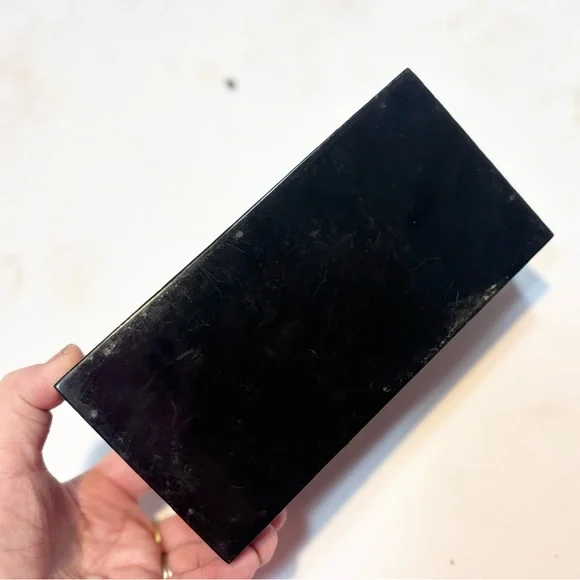 vintage Japanese black lacquer jewelry box intricate mother-of-pearl - Picture 9 of 12